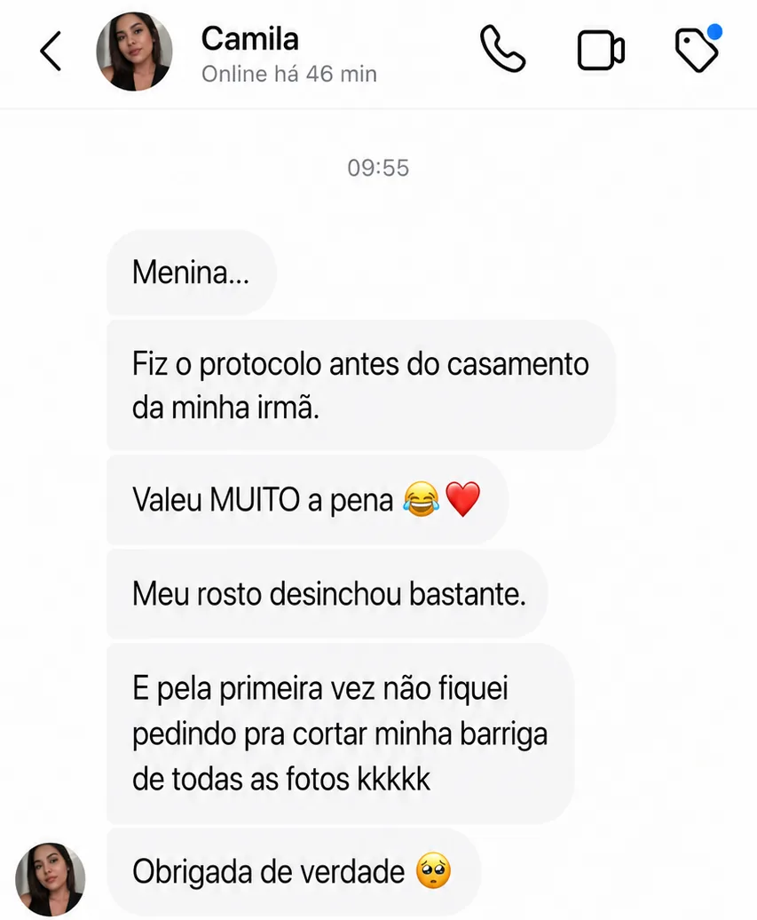 Depoimento de cliente 2 sobre o protocolo Desincha Express 72H